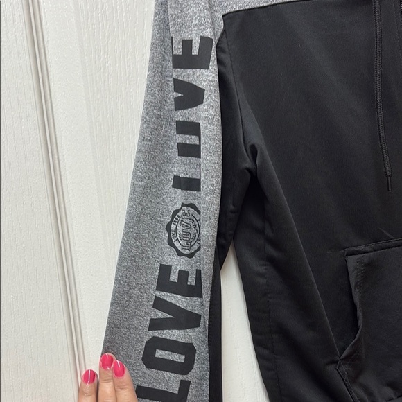 Black, Gray and White Zip-Up Jacket. - Picture 3 of 4